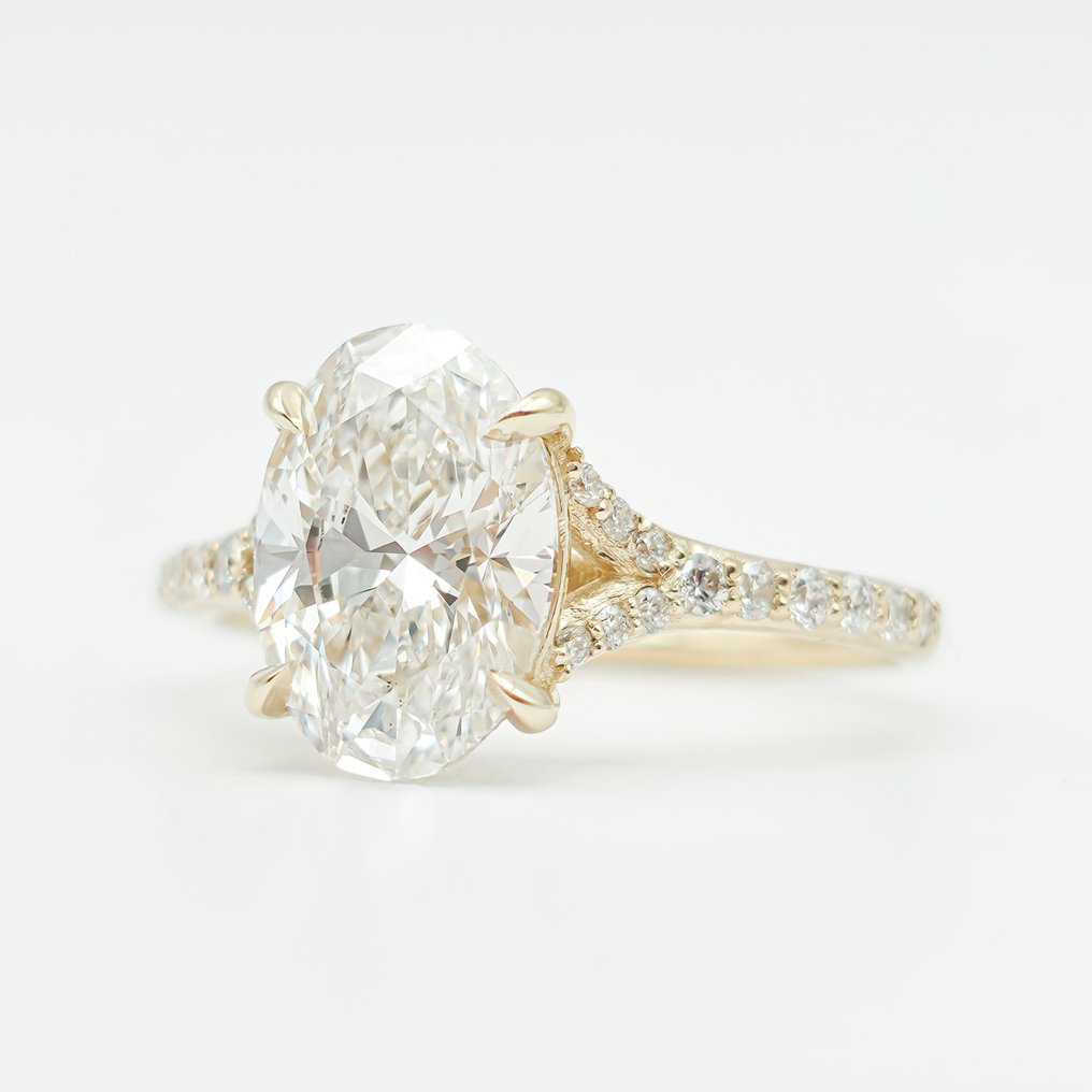 χωρίς τιμή ασφαλείας - Δαχτυλίδι - 14 καράτια Κίτρινο χρυσό -  1.82ct. tw. Διαμάντι (Εργαστηριακής καλλιέργειας) - Διαμάντι - D VS1 IGI #1.0