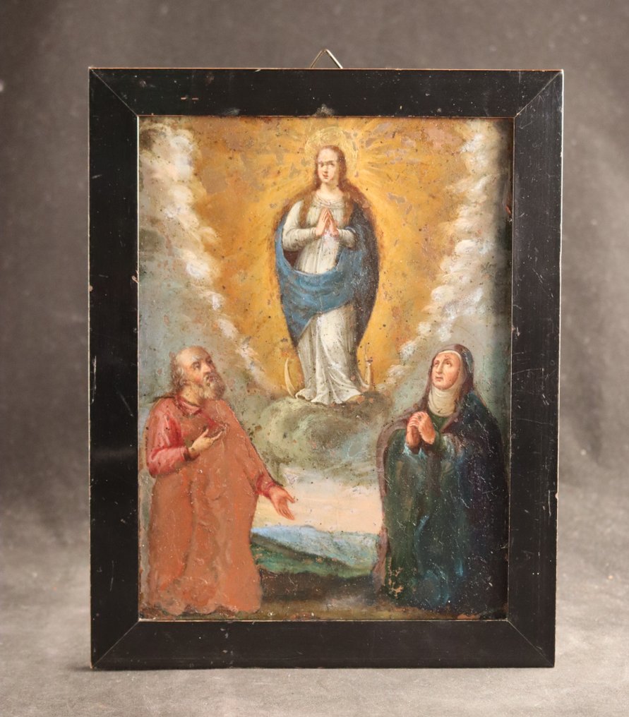 Franse School (17th/18th. cent) - Religieus tafereel op koper #2.1