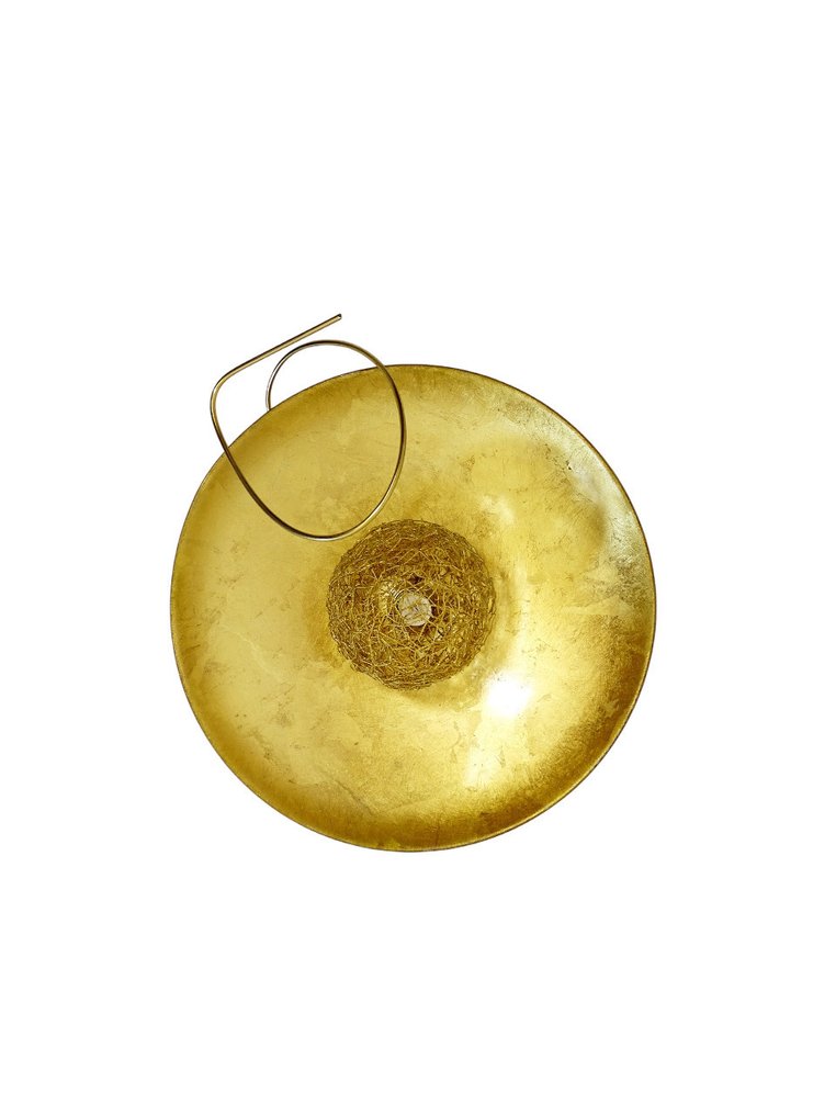 Minitallux - Marco Pagnoncelli - Padella - Plafondlamp - Rara wand- of plafondlamp model 'Padella' - Staal, Messing, Glas, goudblad #3.2