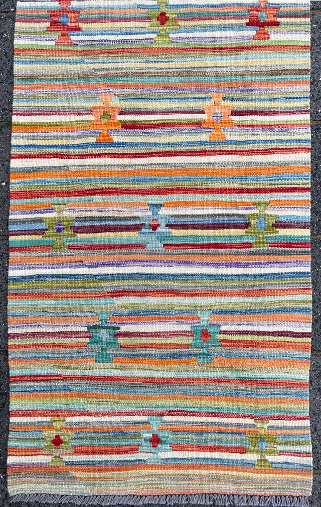 Afghaan Design Läufer - neu - unbenutzt - handgewebt - Wolle - fein handgewebt - Kelim - 288 cm - 77 cm #2.1