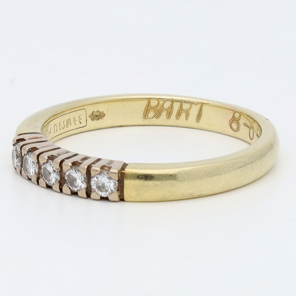 Δαχτυλίδι - 14 καράτια Λευκός χρυσός, Κίτρινο χρυσό Διαμάντι (Φυσικό)  - Rij ring #1.0