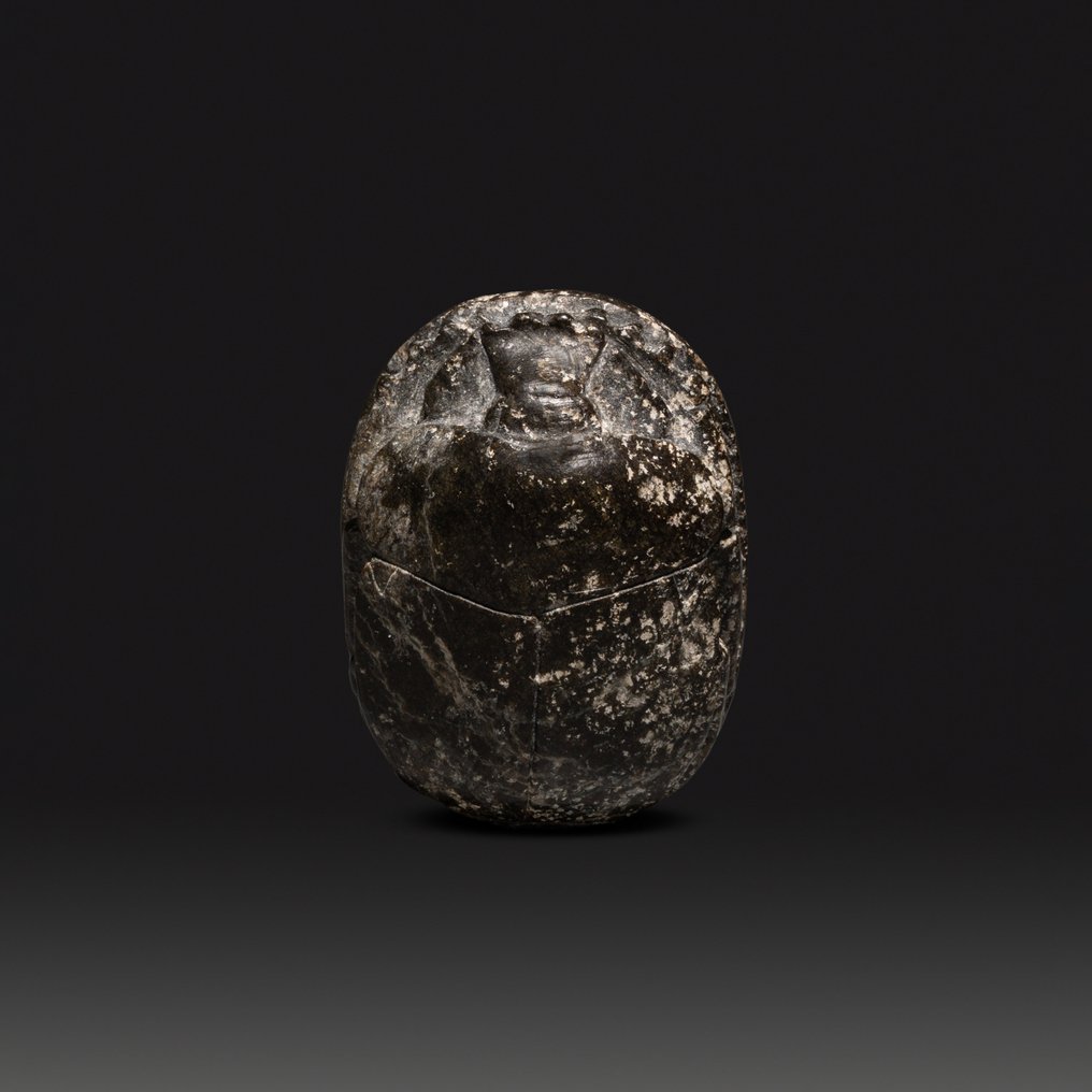 Ancient Egyptian Stone Heart Scarab with inscription. New Kingdom, Dynasty 18th, c. 1370 BC. 4.8 cm length. #3.2