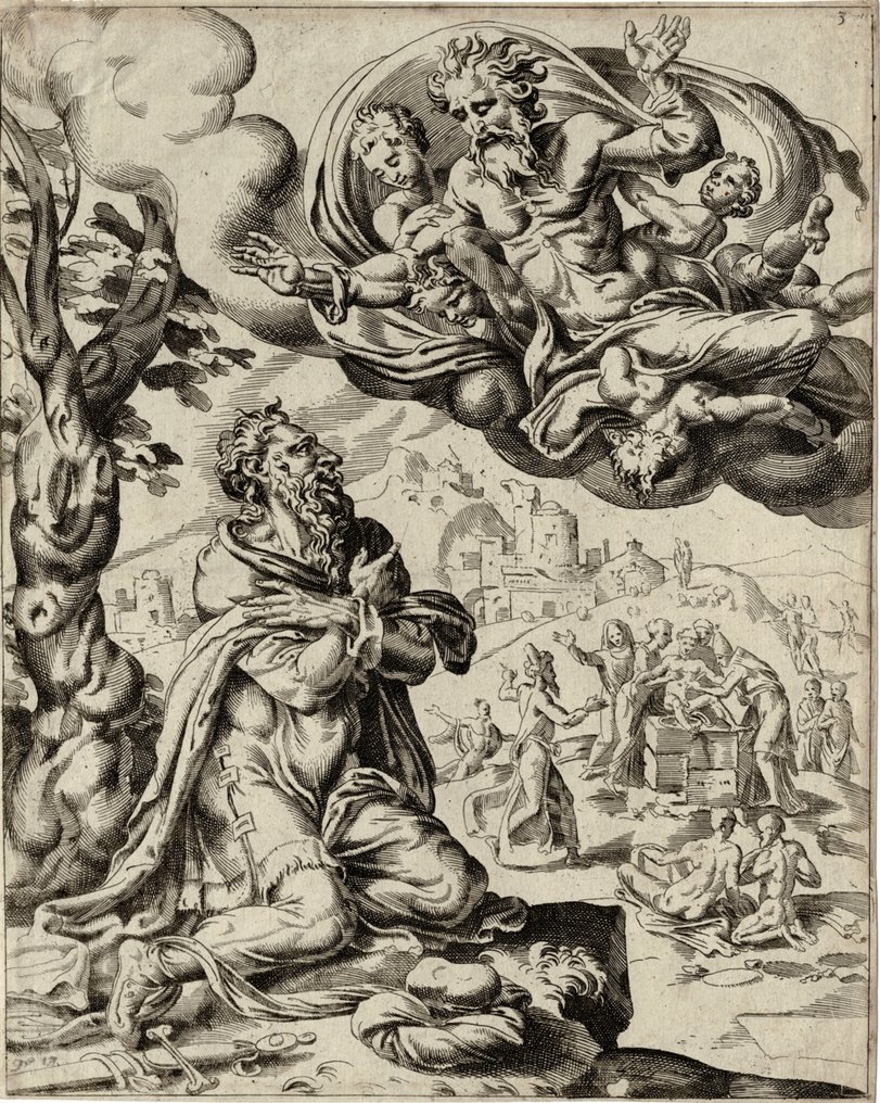 Heemskerck, Dirk Volkertsz Coornhert (XVI-XVII) - The vision of Abraham - 1549 - RRR #1.0