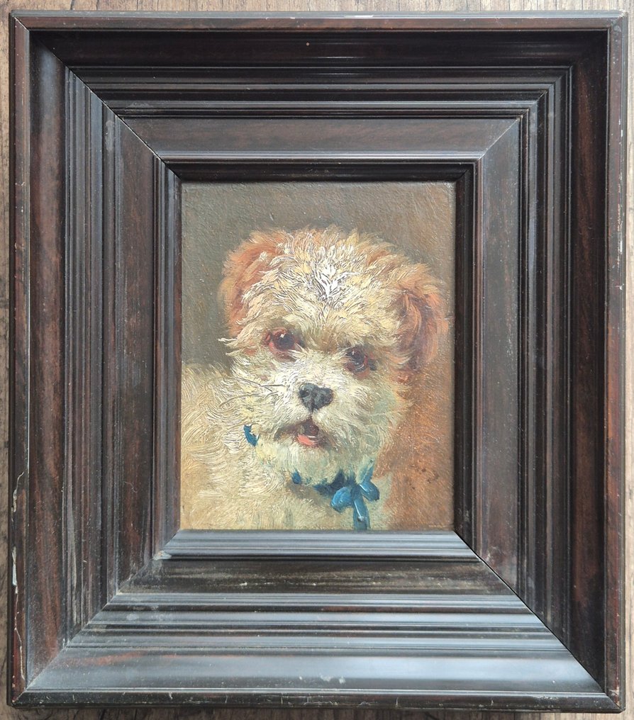 Otto Eerelman (1839-1926), Attributed to - Terriër met blauwe strik #2.1