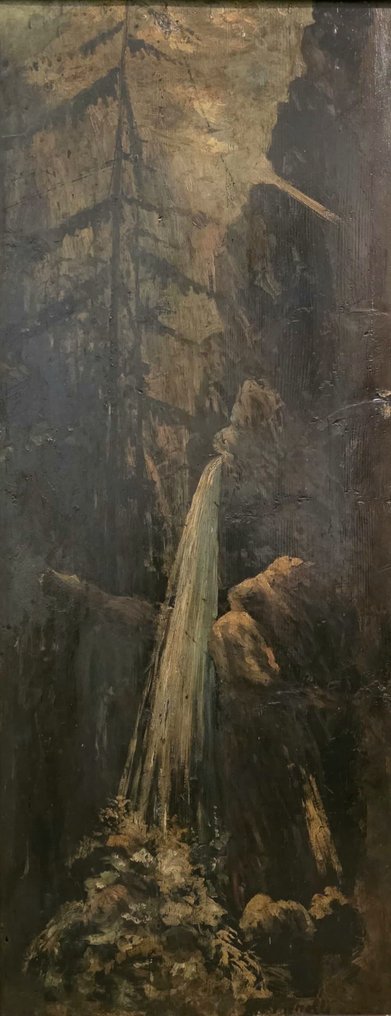Gino Pinelli (1882-1949) - Paesaggio con Cascata #3.2