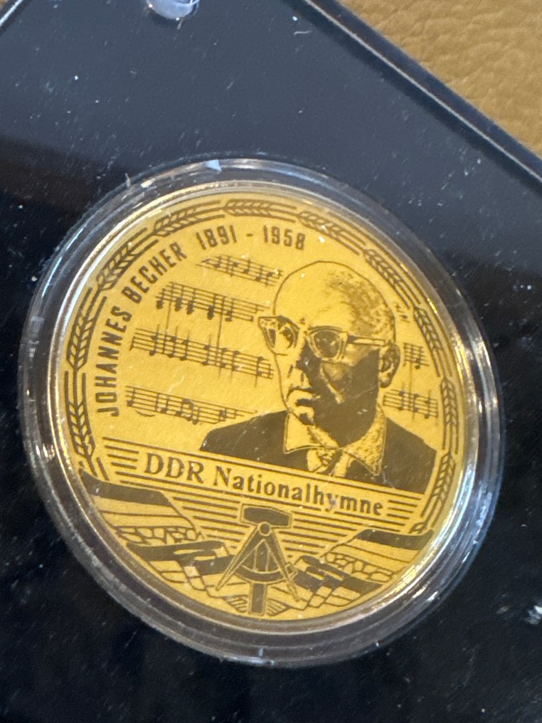 德国. Medal DDR-Hymne - Johannes Becher 1/200 Oz(.999) mit CoA (没有保留价) #1.0