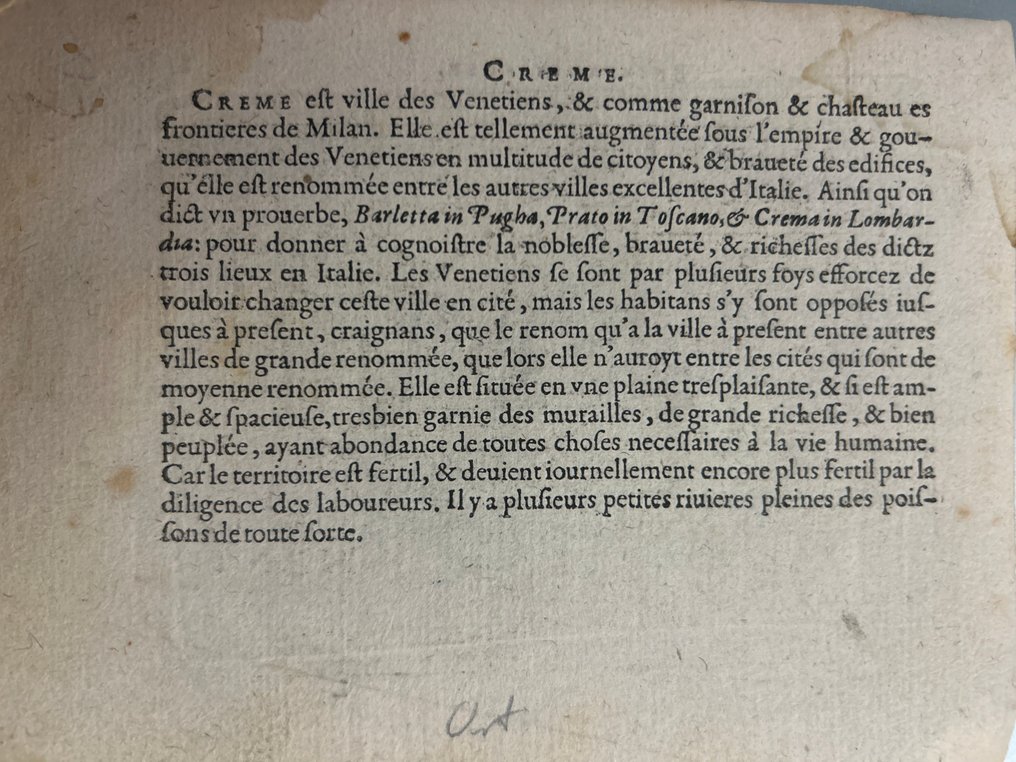 義大利 - 伦巴第 / 布雷西亚地区，包括加尔达湖、布雷西亚、克雷马及其周边城市。; Abraham Ortelius (1527–1598) - “Brixianus Ager / Bresciano” - 1601-1620 #3.2