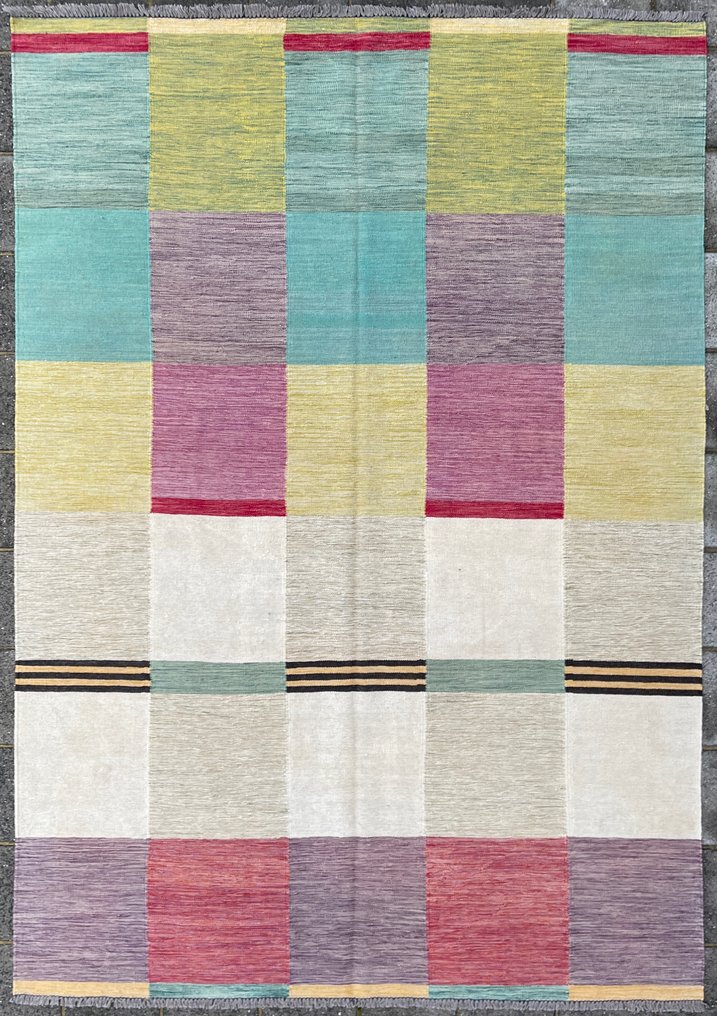 Afghanisches Design Kelim - neu - unbenutzt - handgewebt - Wolle - fein handgewebt - Kelim - 295 cm - 208 cm #1.0
