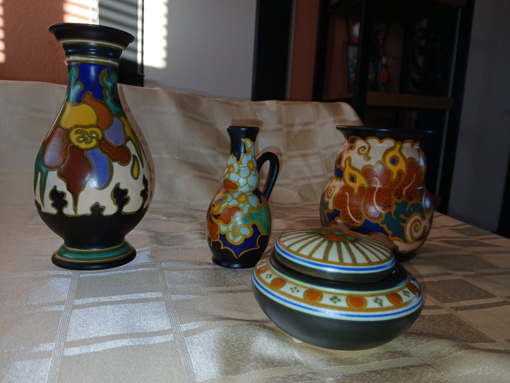 Plateelbakkerij Zuid-Holland, Regina Kunstaardewerkfabriek, Goedewaagen - Βάζο (4) - Πήλινο #2.1