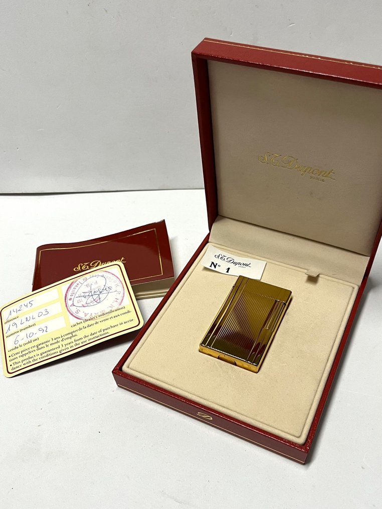 S.T. Dupont - L1 BR large - gold plated Godrons Lateraux & Ligne - Αναπτήρας - Gold-plated #2.1