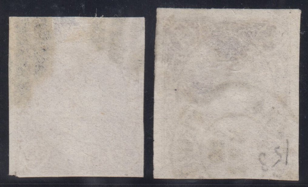 西班牙 1865 - 伊莎贝尔二世。2雷亚尔紫色和三文鱼色。 - Edifil 73 + 73A #1.0