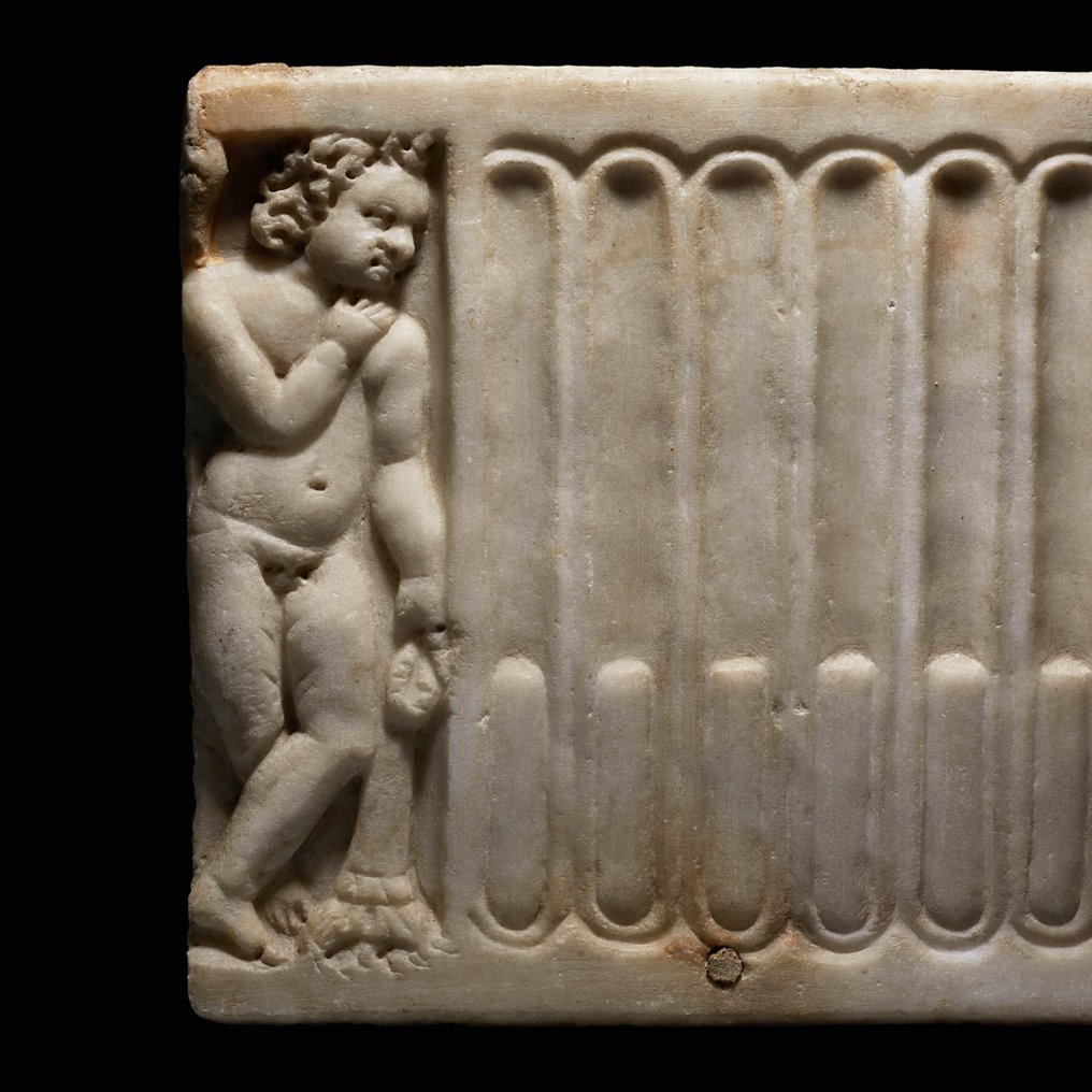 古罗马 大理石 石棺的前部。公元三世纪。长114厘米。 #4.3
