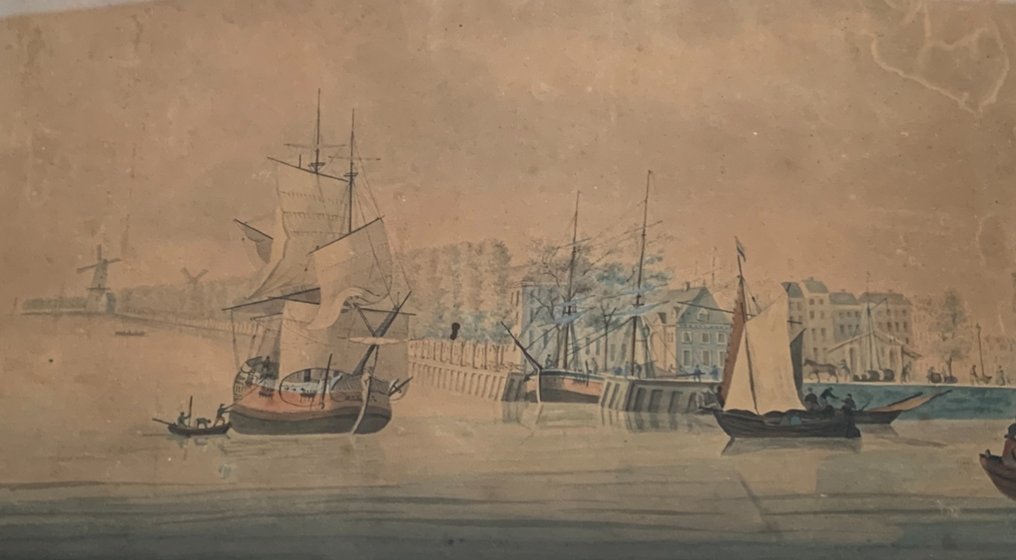 Samuel Hutchinson Englisch (1770 - 1802 ) - Rotterdam de oude Hoofd Poort #1.0