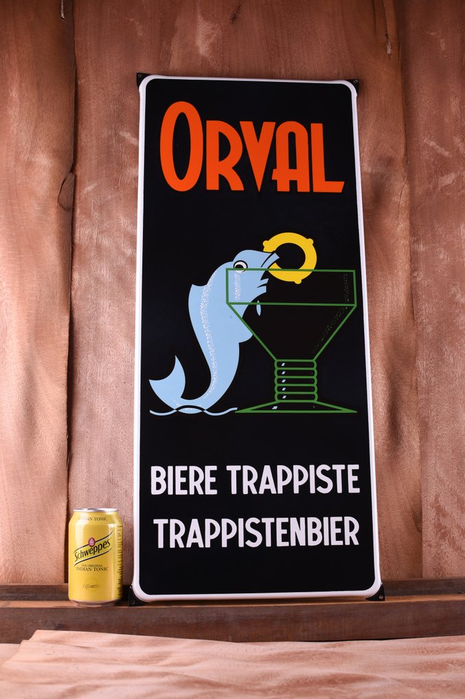 ORVAL - 琺瑯標誌牌 - XXL ORVAL；“修道院啤酒”搪瓷标志；光亮/漂亮；手工制作，独家品质 - 瑪瑙 #1.0