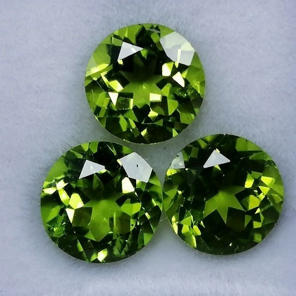 3 pcs Πράσινο Περίδοτο - 7.25 ct - Instituto Gemólogico Español (IGE) - Χωρίς θεραπείες #3.2