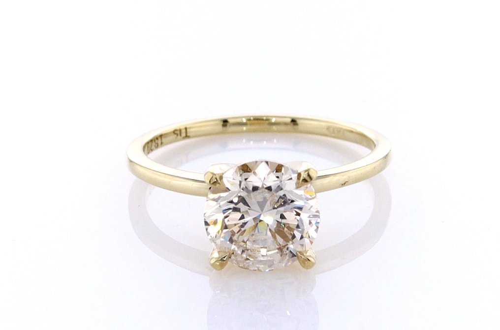 Δαχτυλίδι - 14 καράτια Κίτρινο χρυσό - 2.01ct. tw. Διαμάντι (Φυσικού χρώματος) #1.0