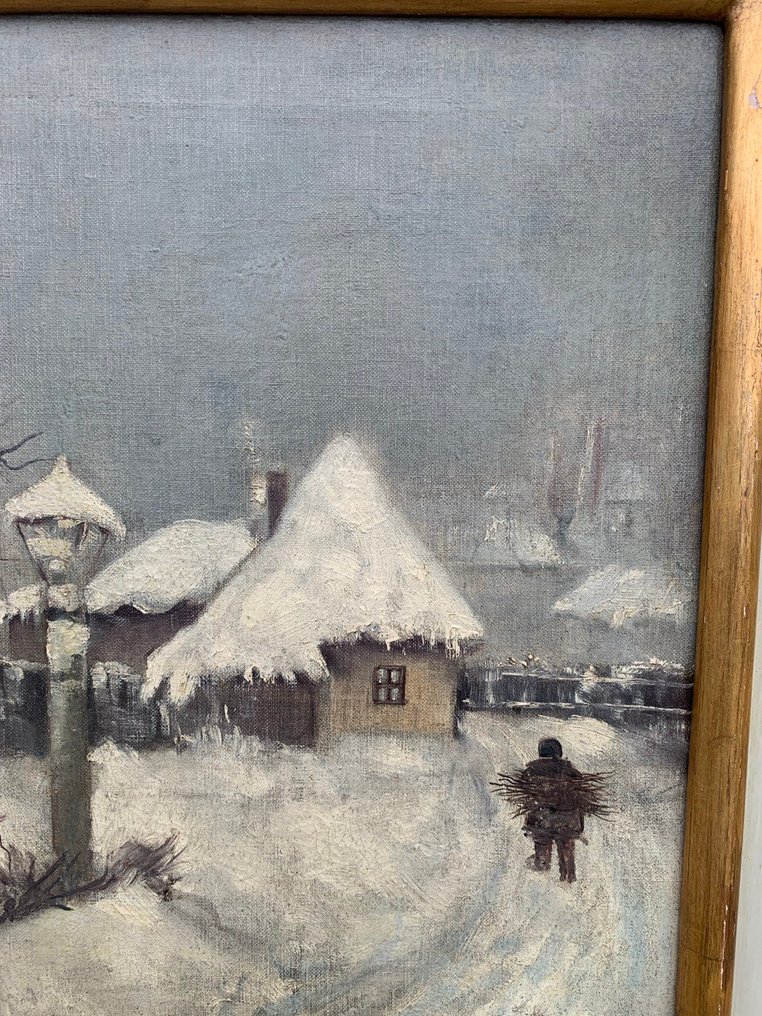 Italian painter (late XIX) - Snowy landscape #4.3