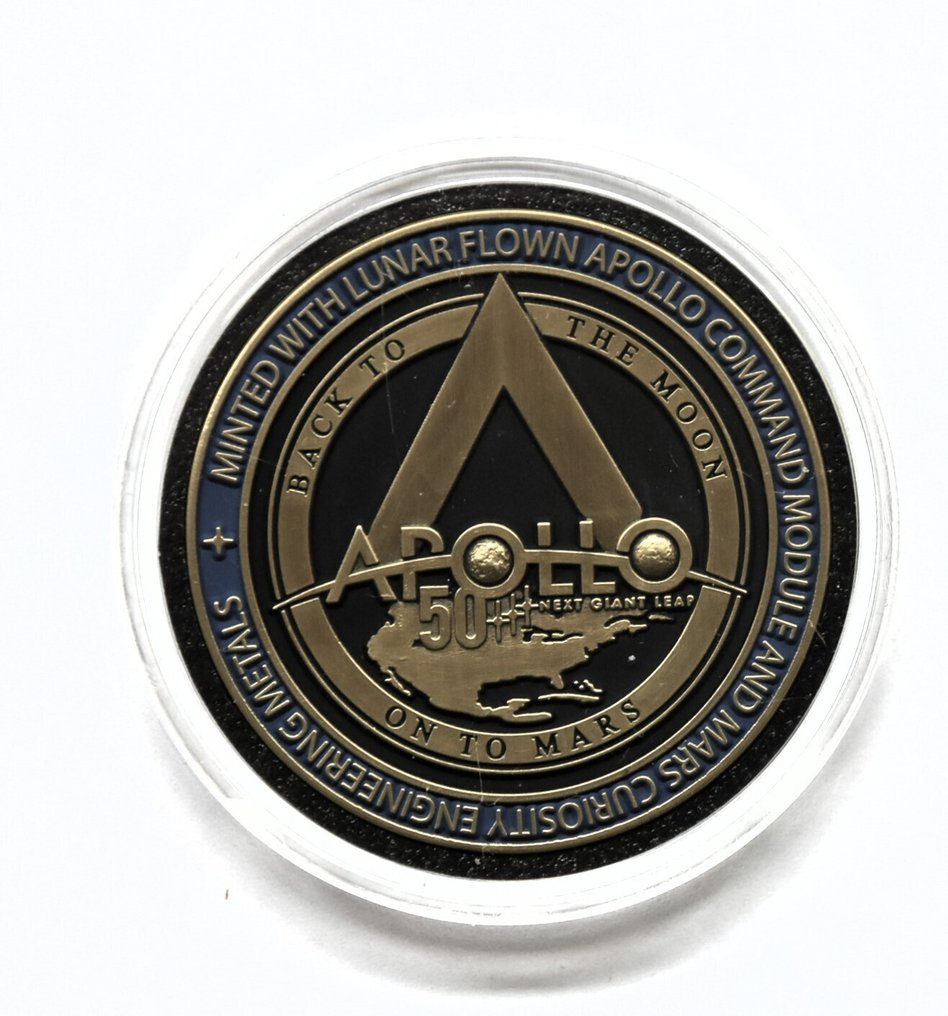 A medallion Apollo XVI 16 flown metal in space. Apollo command module NASA - 2000-2010 #2.1