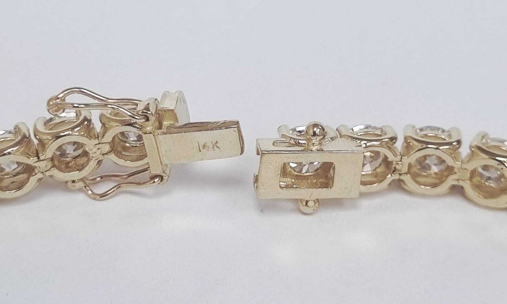 Βραχιόλι τένις - 14 καράτια Κίτρινο χρυσό - 21.64ct. tw. Διαμάντι (Εργαστηριακής καλλιέργειας) #3.2
