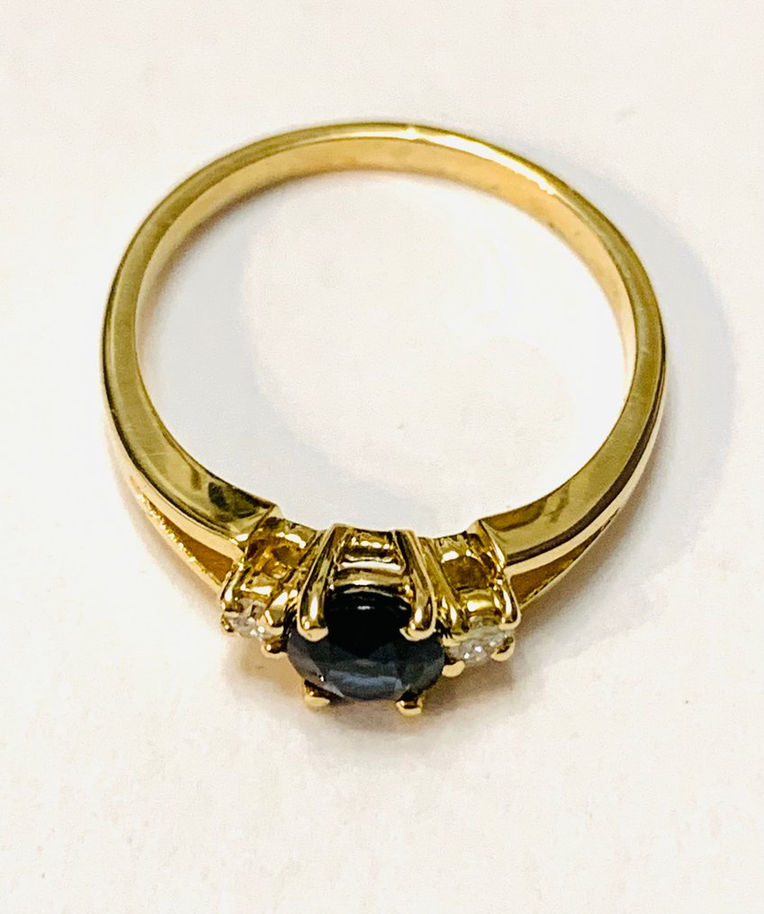Ingen mindstepris - Ring - 14 karat Gulguld - 1.00ct. tw. Safir - Diamant #3.2