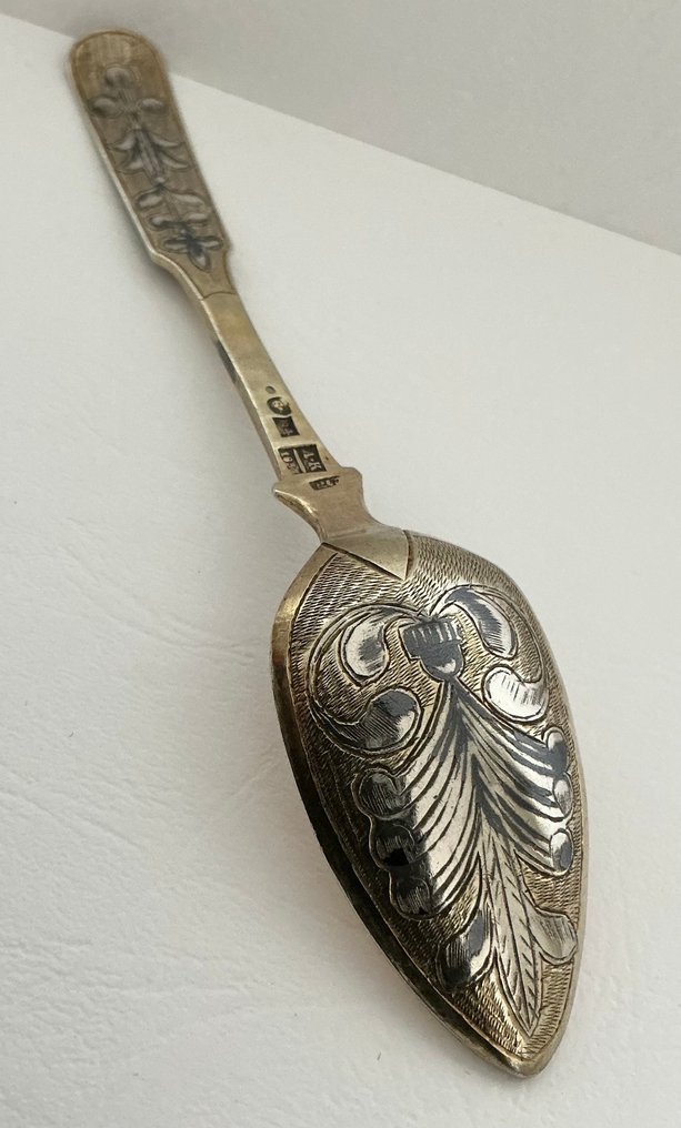 Servizio da tavola - .875 (84 Zolotniki) argento - Cucchiaio in niello #1.0