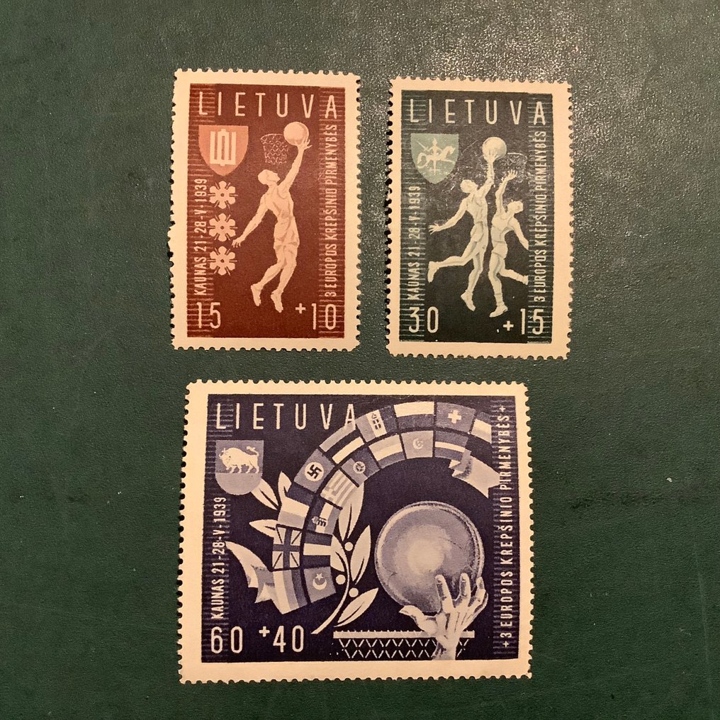 Λιθουανία 1939 - Ευρωπαϊκά πρωταθλήματα. - Michel 429/431 #1.0
