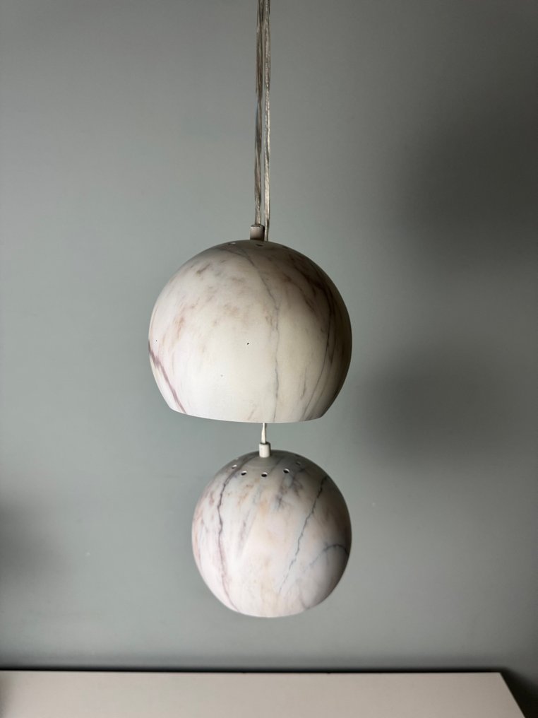 Lampada (2) - Set di 2 eleganti plafoniere con look marmorizzato - Metallo #3.2