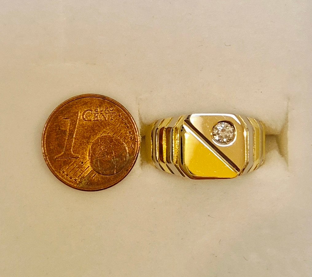 Δαχτυλίδι - 18 καράτια Κίτρινο χρυσό, Λευκός χρυσός - Δεκαετία του '80, ποτέ δεν φορέθηκε. #2.1