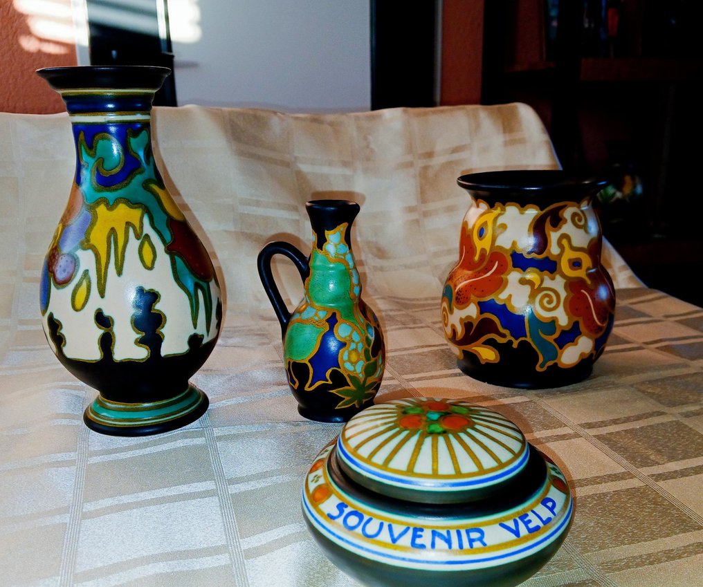 Plateelbakkerij Zuid-Holland, Regina Kunstaardewerkfabriek, Goedewaagen - Βάζο (4) - Πήλινο #1.0