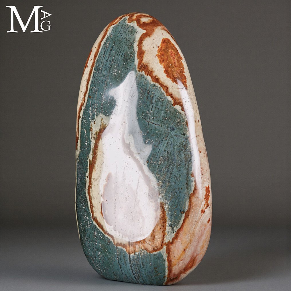 Policrhome Jasper - Extraordinary Natural Deep Colors - First Quality Madagascar Jasper – Ornamental - Height: 184 mm - Width: 116 mm- 2470 g #4.3