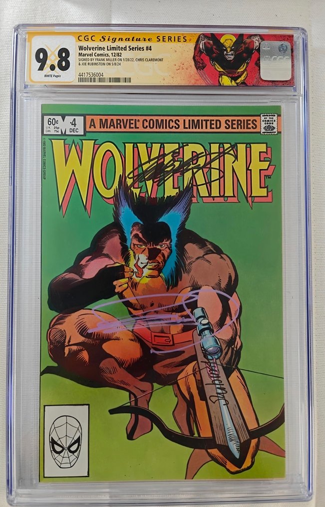 Wolverine - Wolverine Limited Series #1 9.6 , #2 9.6 , #3 9.8 y#4 9.8 - 4 Signed graded comic - 1982 - CGC 9.8 #4.3