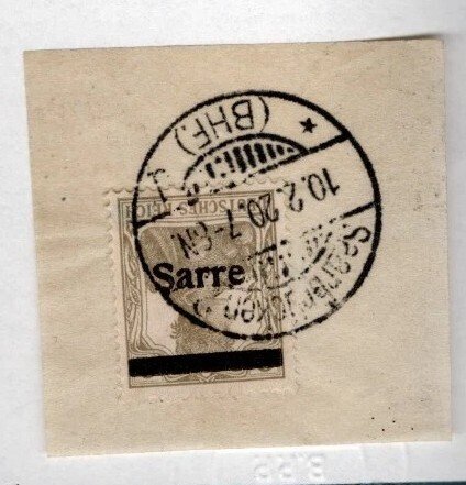 Sarre - Sarre N°1a, 1 I K, fordított felár, lezárt, ritka és kiváló. Igazolás. - Yvert 1a, Michel 1 I K #2.1