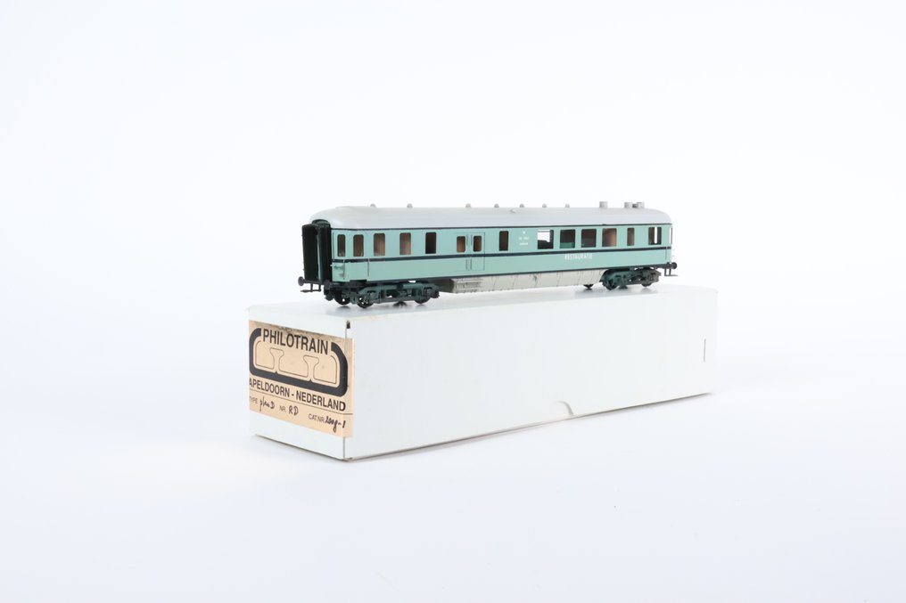 Philotrain H0轨 - 2008-1 - 模型火车客运车厢 (1) - 全罩式列车，绿松石色 - NS #1.0