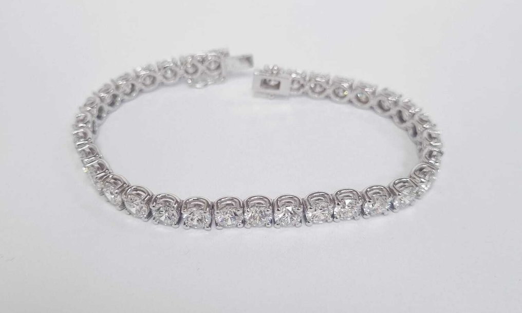 Βραχιόλι τένις - 14 καράτια Λευκός χρυσός - 17.72ct. tw. Διαμάντι (Εργαστηριακής καλλιέργειας) #4.3