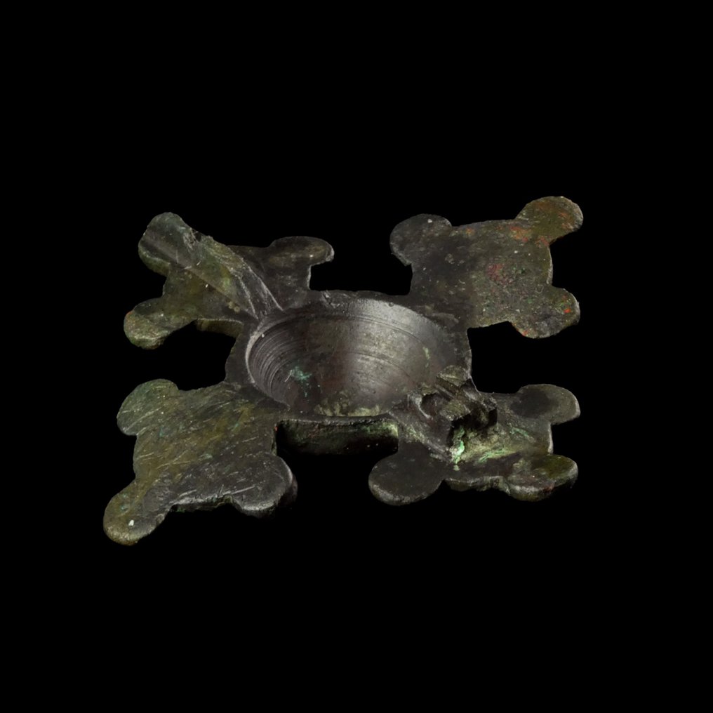 Γαλλορωμαϊκός - πρώιμος Γερμανικός Εμαγιέ σταυροειδές καρφίτσα - μεγάλο μέγεθος. #4.3