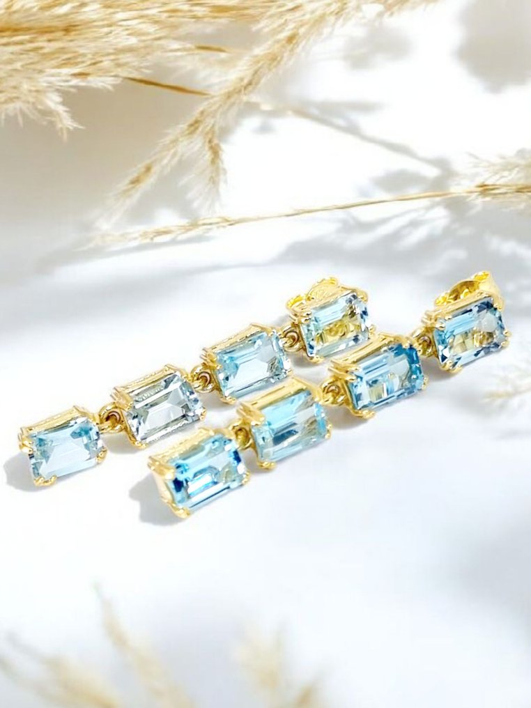 沒有保留價 - 耳環 銀 黃玉 #1.0