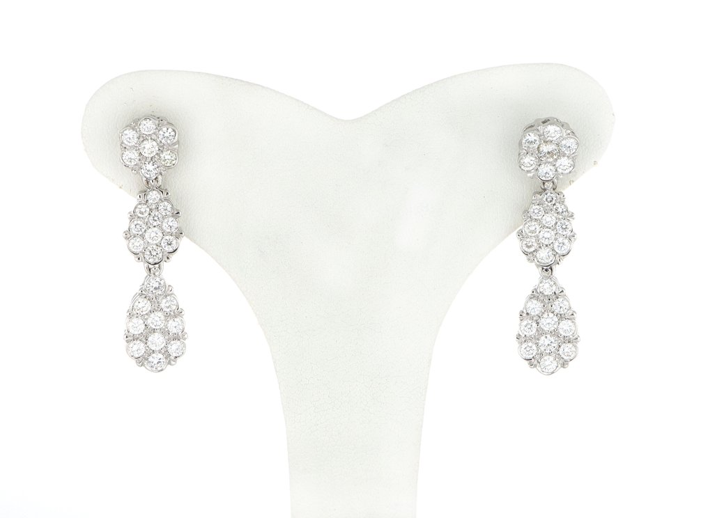 没有保留价 - 耳环 - 18K包金 白金 -  3,24ct. tw. 钻石 (天然)  #1.0