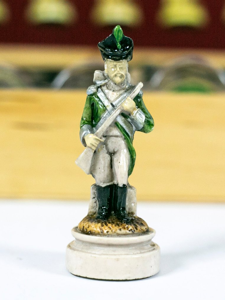 Nigri - Chess set - Battaglia di Waterloo - marble dust originating from the Carrara quarries. #4.3