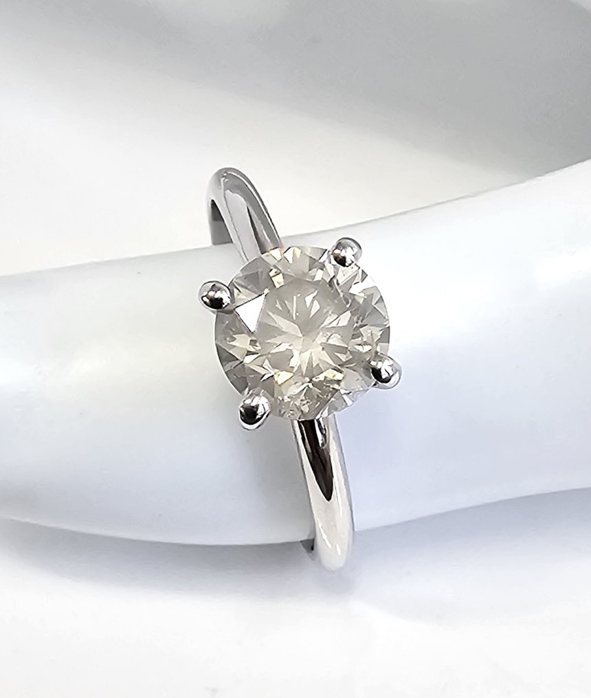 Zonder minimumprijs - Ring - 14 karaat Witgoud -  1.52ct. tw. Diamant (Natuurlijk) - Diamant #3.2