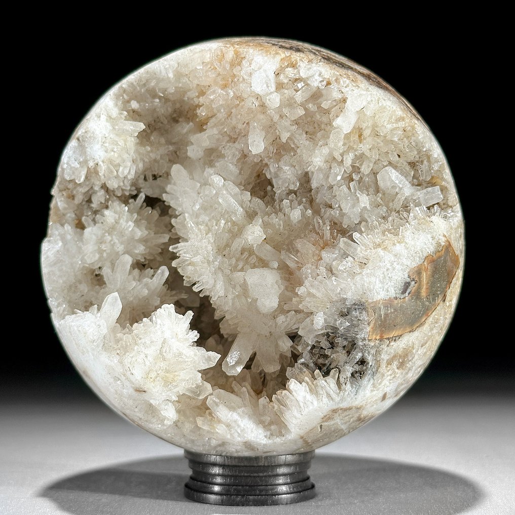 NO RESERVE PRICE - Stunning Pair of Crystal Quartz- Spheres on custom stands - Height: 12 cm - Width: 10.4 cm- 2000 g - (2) #1.0