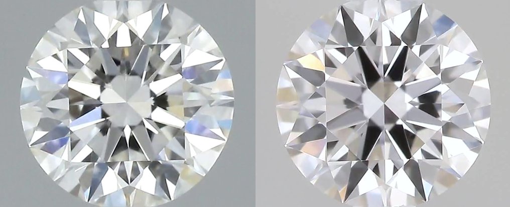 2 pcs 钻石  (天然)  - 0.66 ct - 圆形 - F - IF - 美国宝石研究院（GIA） - （IGI） *对* *EX VG* #1.0