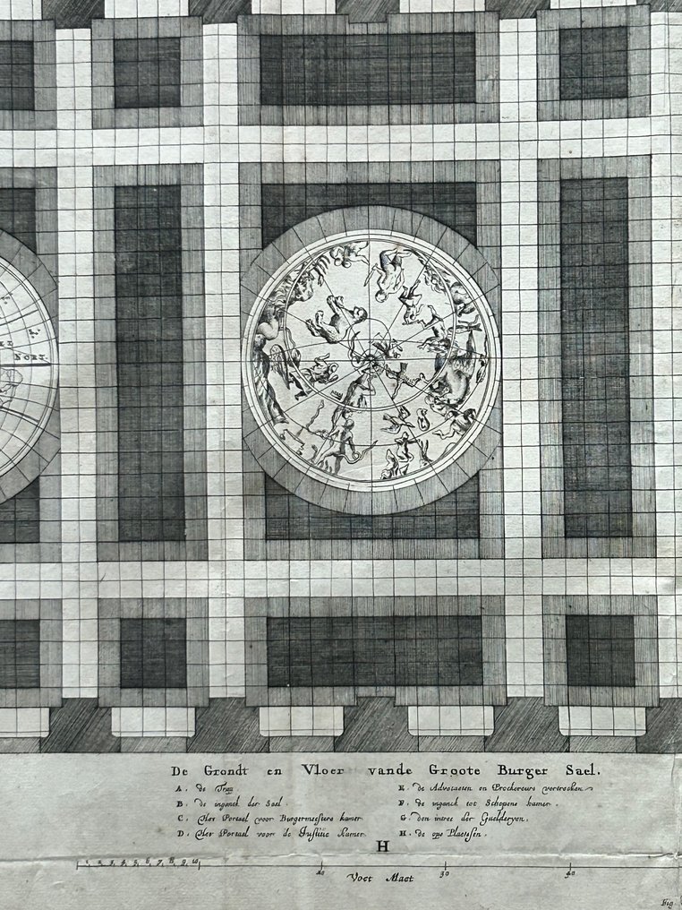 荷蘭 - Emisferi; Jacob van Campen (1595–1657) - Emisferi (Ovest, Celeste, Est) – “Grote Burgerzaal ” - 1661-1680 #2.1