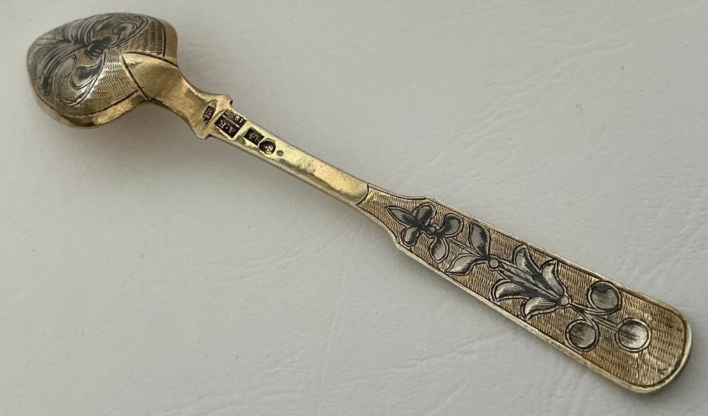 Servizio da tavola - .875 (84 Zolotniki) argento - Cucchiaio in niello #3.2