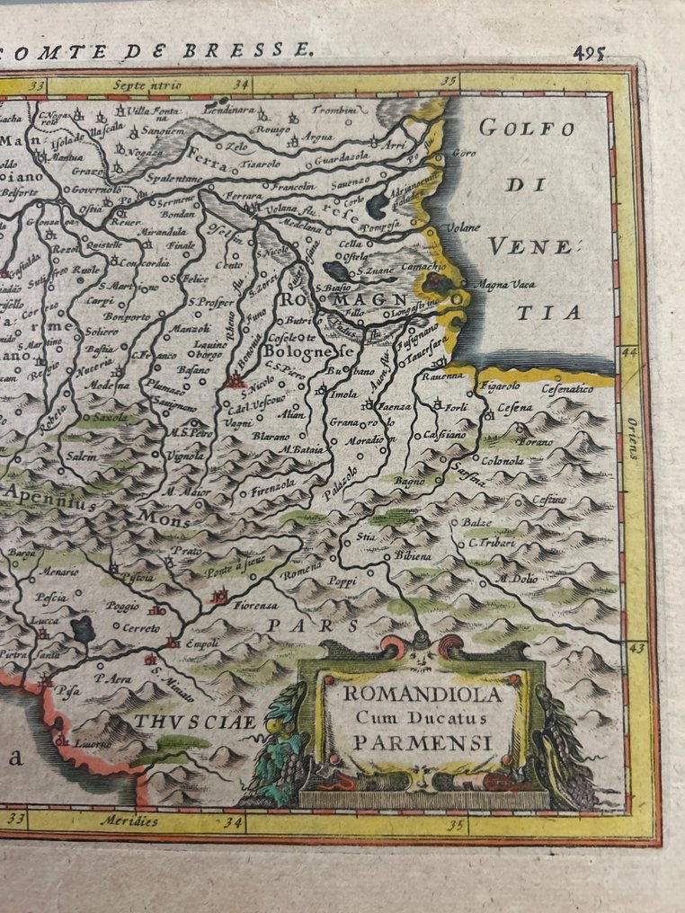 Italy - Romagna + Western Emilia + Duchy of Parma; Abraham Ortelius (1527–1598) - ROMANDIOLA cum Ducatus Parmensi - 1601-1620 #3.2