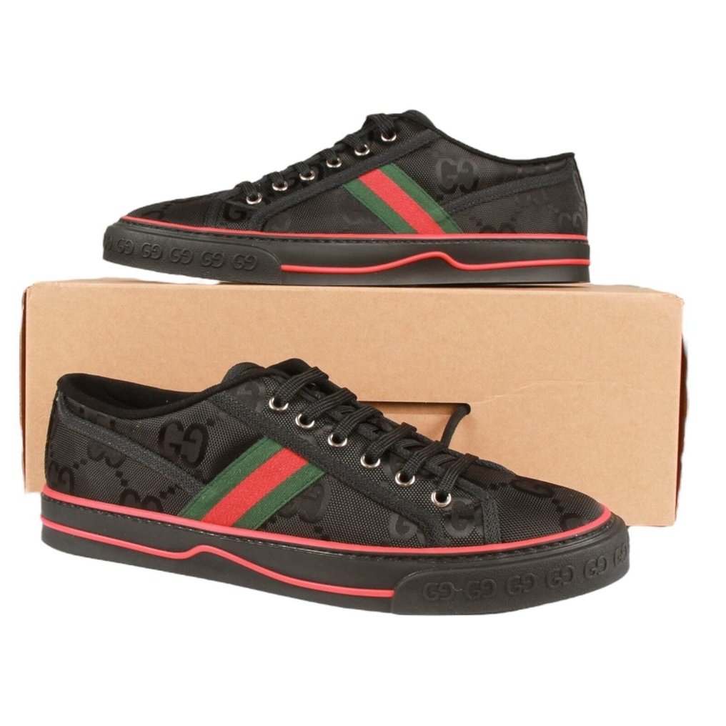 Gucci - Tennis 1977 Low ECONYL Black GG - Low-top trainers - Size: EU 44 - New with tags #1.0