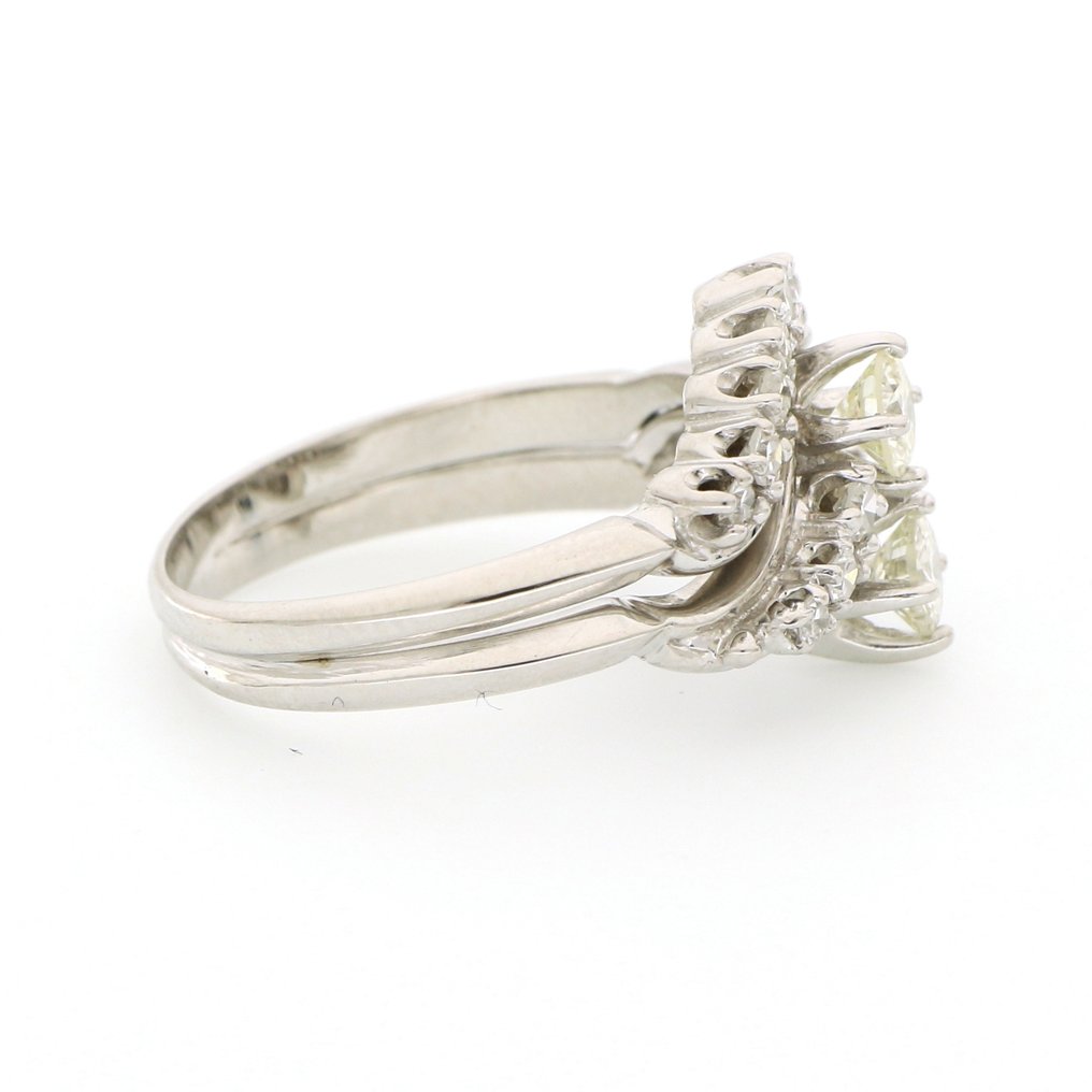 没有保留价 - 戒指 - 14K包金 白金 -  1.20ct. tw. 钻石 (天然)  #3.2