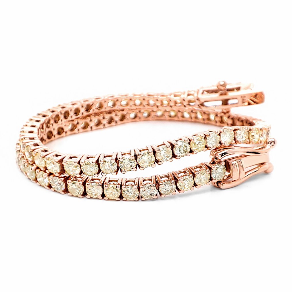 没有保留价 - 手镯 - 14K包金 玫瑰金 - 3.73ct. tw. 黄色 钻石 (天然色彩的) #2.1