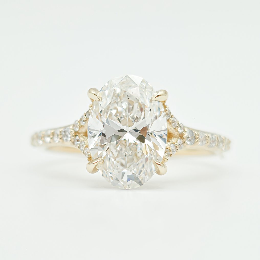 χωρίς τιμή ασφαλείας - Δαχτυλίδι - 14 καράτια Κίτρινο χρυσό -  1.82ct. tw. Διαμάντι (Εργαστηριακής καλλιέργειας) - Διαμάντι - D VS1 IGI #1.0