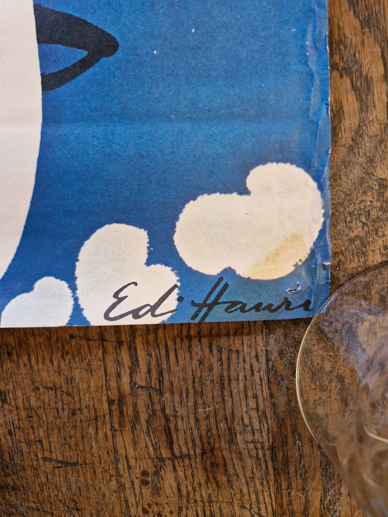 Edi Hauri - Affiche ATAR Genève - 25ème salon international auto moto cycle de Genève 1955 - Lata 50. #1.0