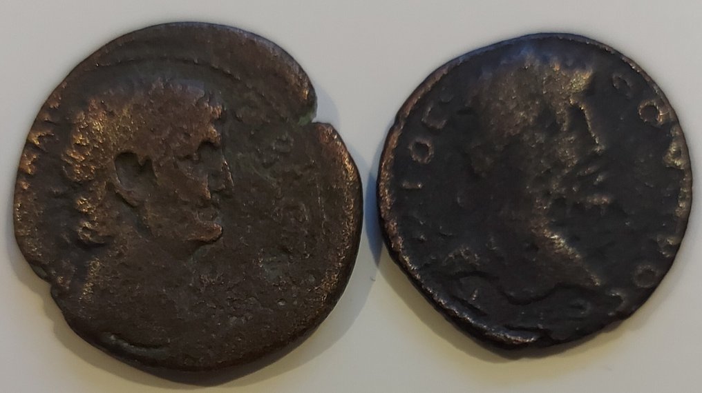 羅馬帝國 (省) Lot of 2 Æ coins incl.: Claudius, Alexandria mint & Septimius Severus, Carrhae mint (Scarces) (沒有保留價) #1.0